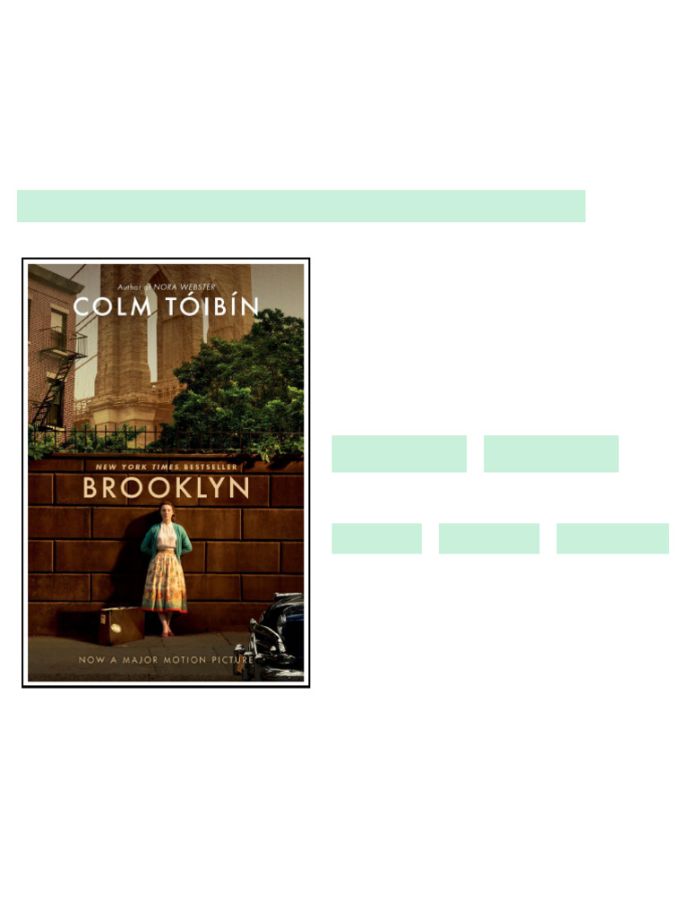 Brooklyn A Novel Toibin Colm Toibin Colm; online reading | PDF