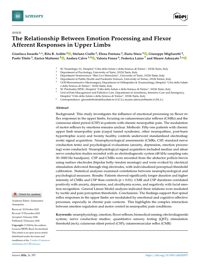 sensors-26-00557 | PDF | Pain | Peripheral Neuropathy