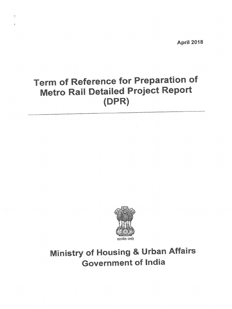 5b028f8e58b79ToR For Preparation of DPR | PDF