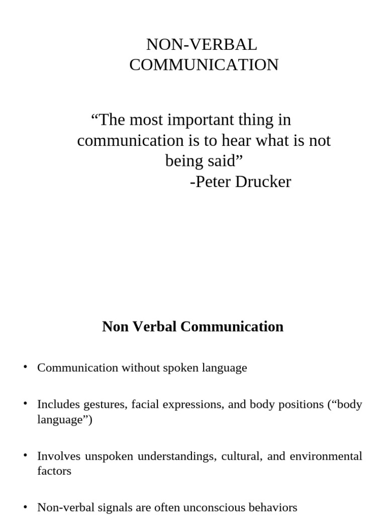 Non Verbal Communication | PDF | Nonverbal Communication | Body Language
