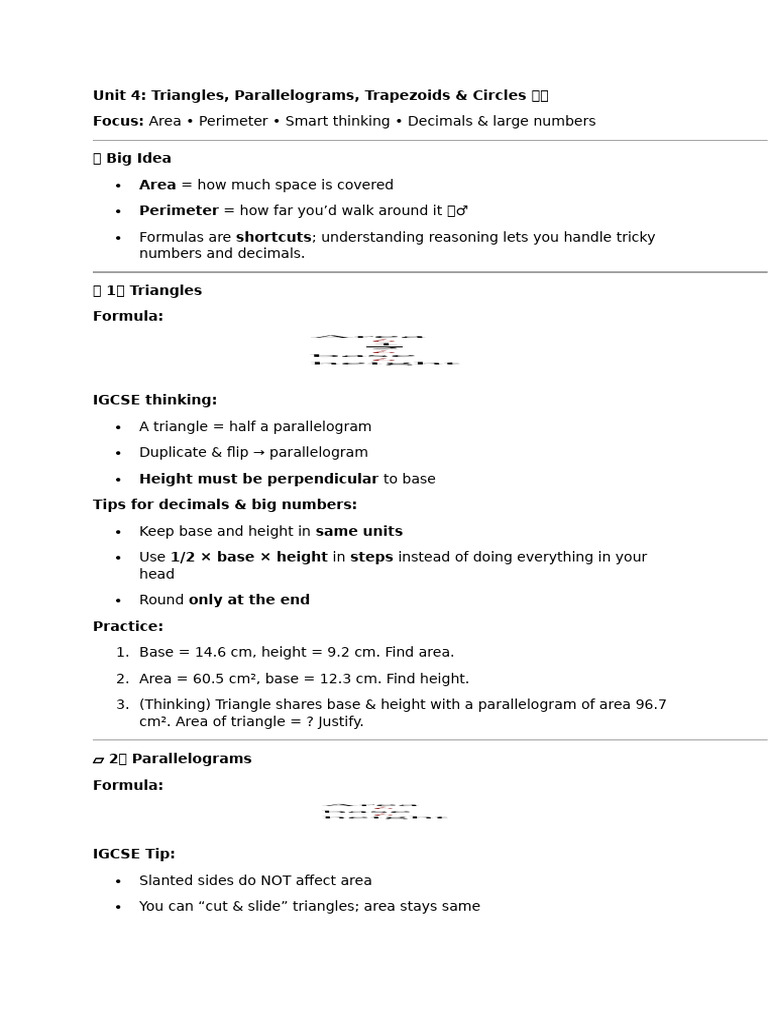 Math Unit 4 Area N Perimeter | PDF | Area | Elementary Geometry