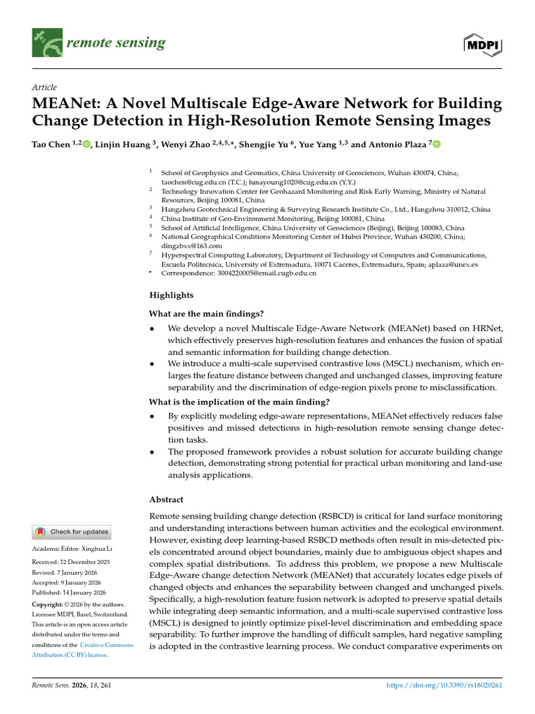 MEANet: Multiscale Edge-Aware Network for Building Change Detection ...