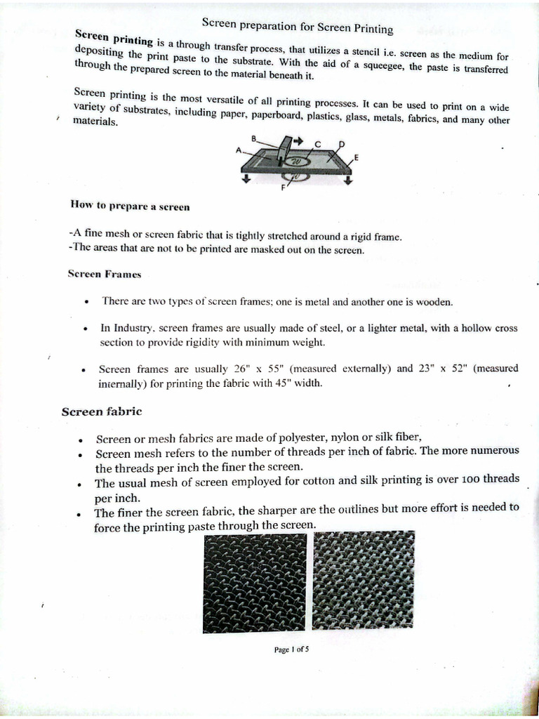 Screen Preparation for Screen Printingmmmm | PDF