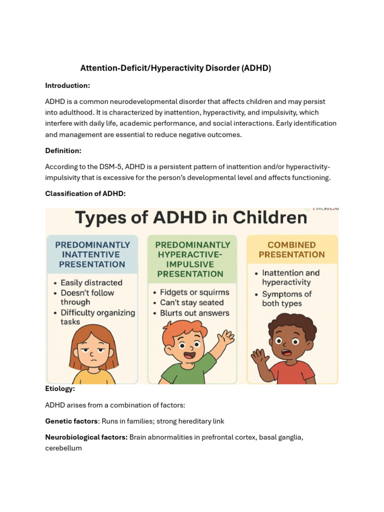 ADHD, CD, and ODD: Overview and Management | PDF | Attention Deficit ...