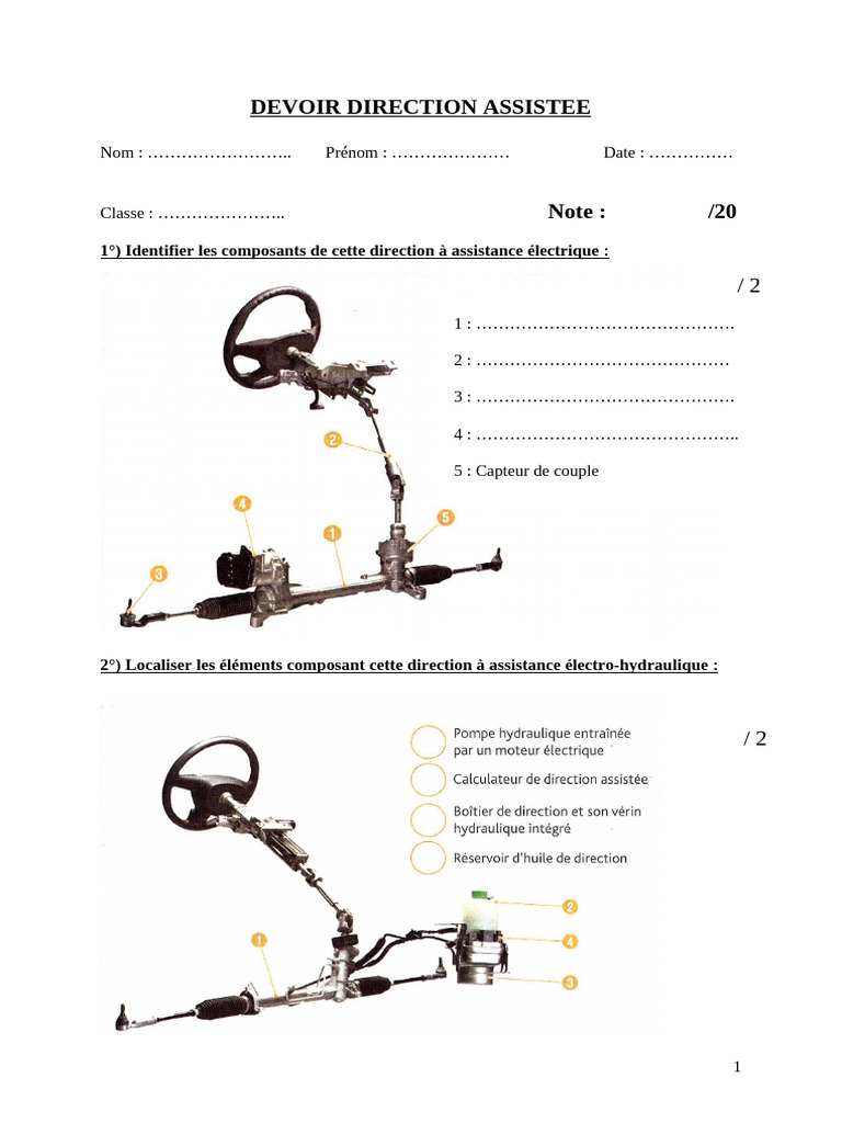 Devoir sur la Direction Assistée Électrique | PDF | Véhicules