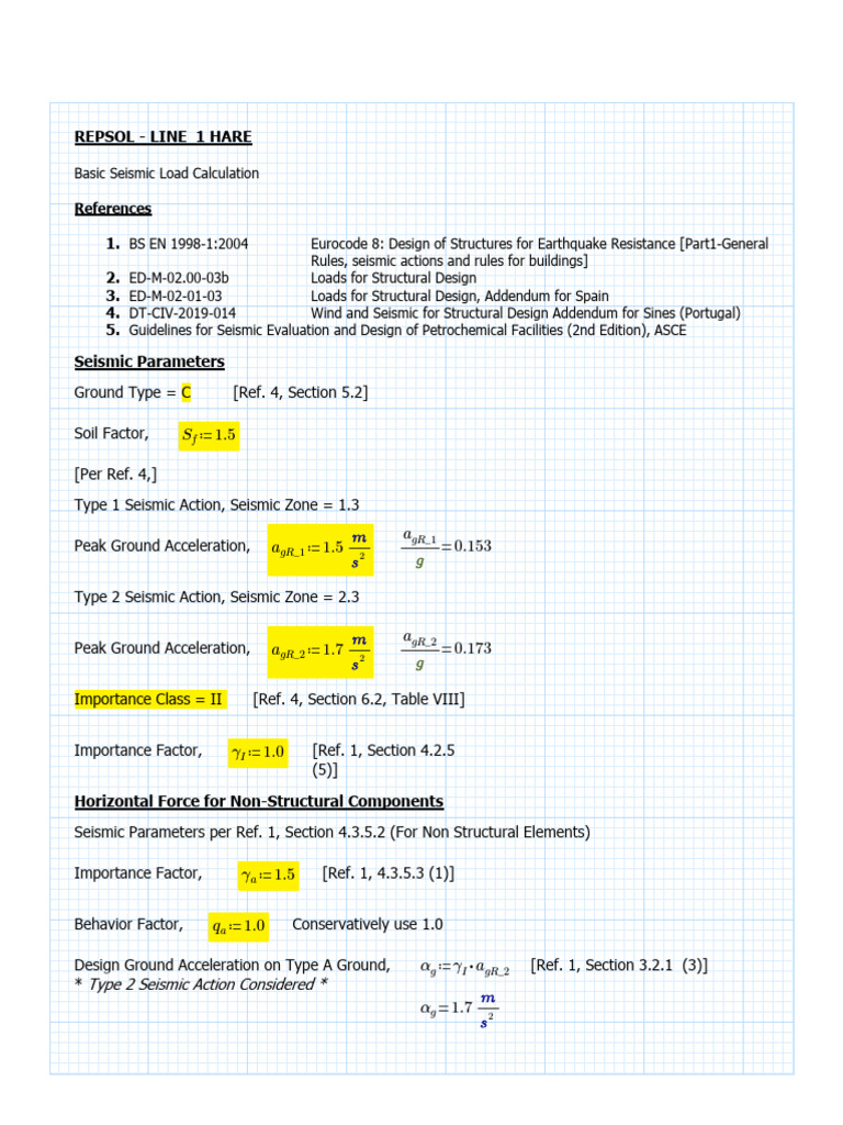 Eurocode Seismic Load Example | PDF | Classical Mechanics | Mechanics