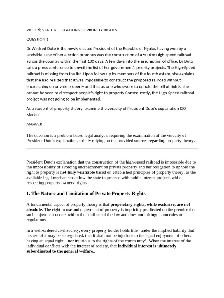 Property Rights and Public Projects Analysis | PDF | Eminent Domain ...