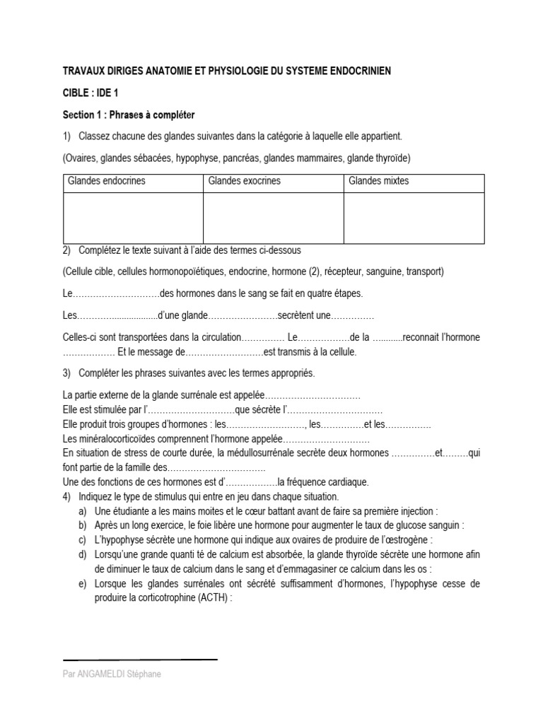 Anatomie et physiologie du système endocrinien | PDF | Hypophyse | Hormone