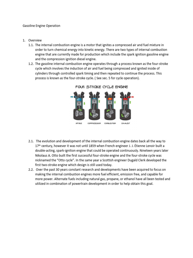 Gasoline Engine Operation Explained | PDF | Internal Combustion Engine ...