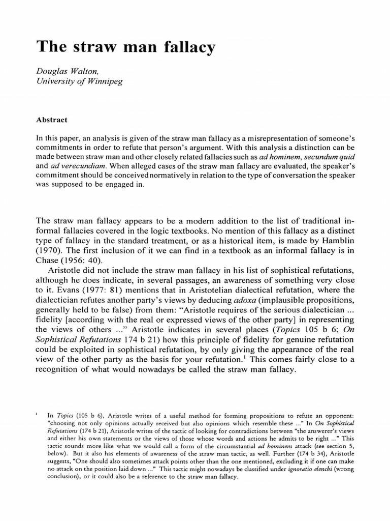 Strawman Fallacy | PDF | Fallacy | Argument