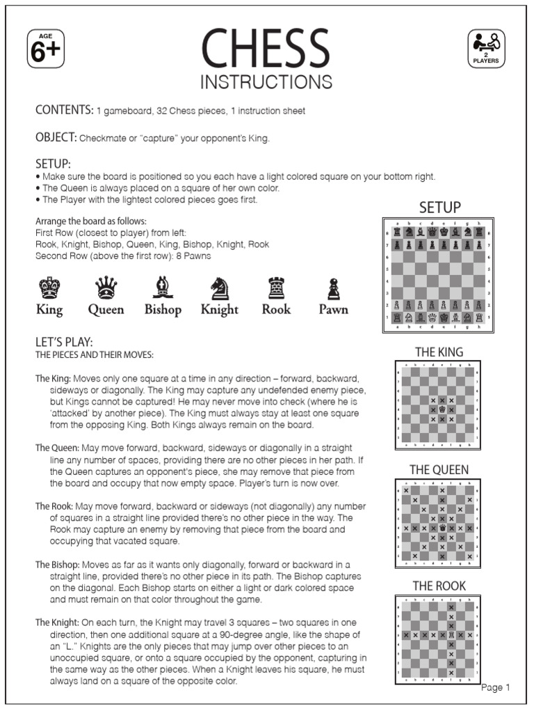 Chess Game Instructions and Setup Guide | PDF | Chess | Abstract ...