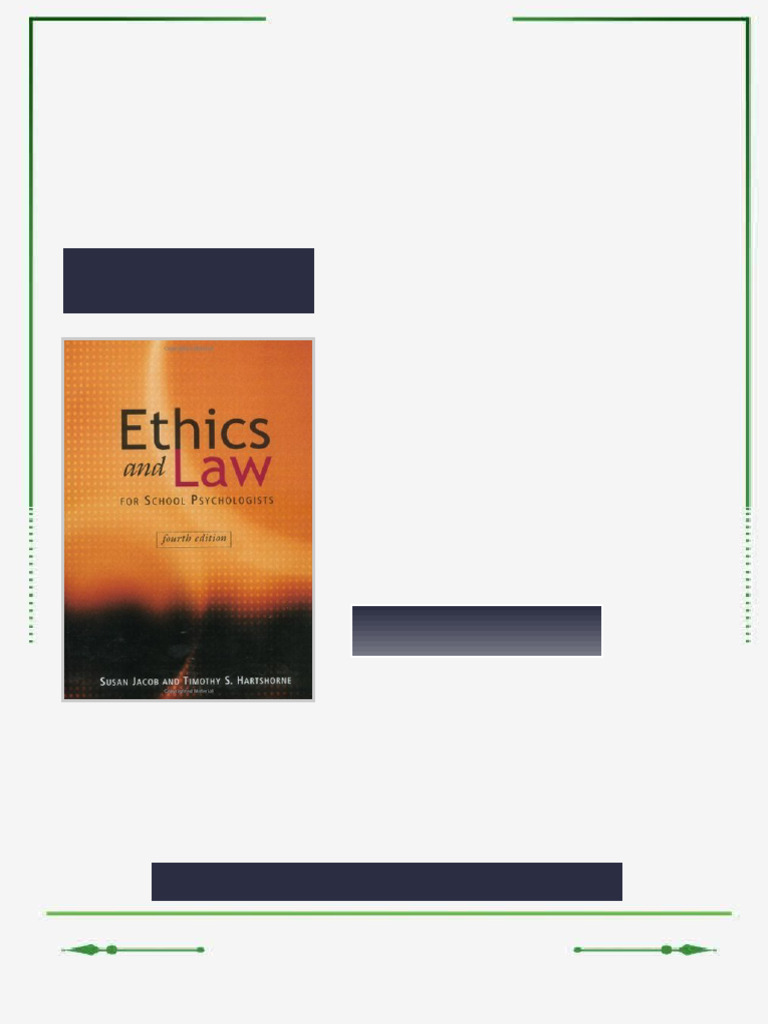 Ethics and Law for School Psychologists 4th Edition Susan Jacob ebook ...