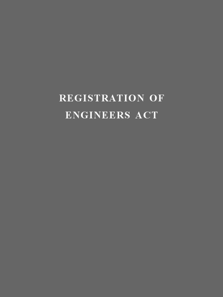 Registration of Engineers Act 1967 | PDF | Board Of Directors | Legal ...