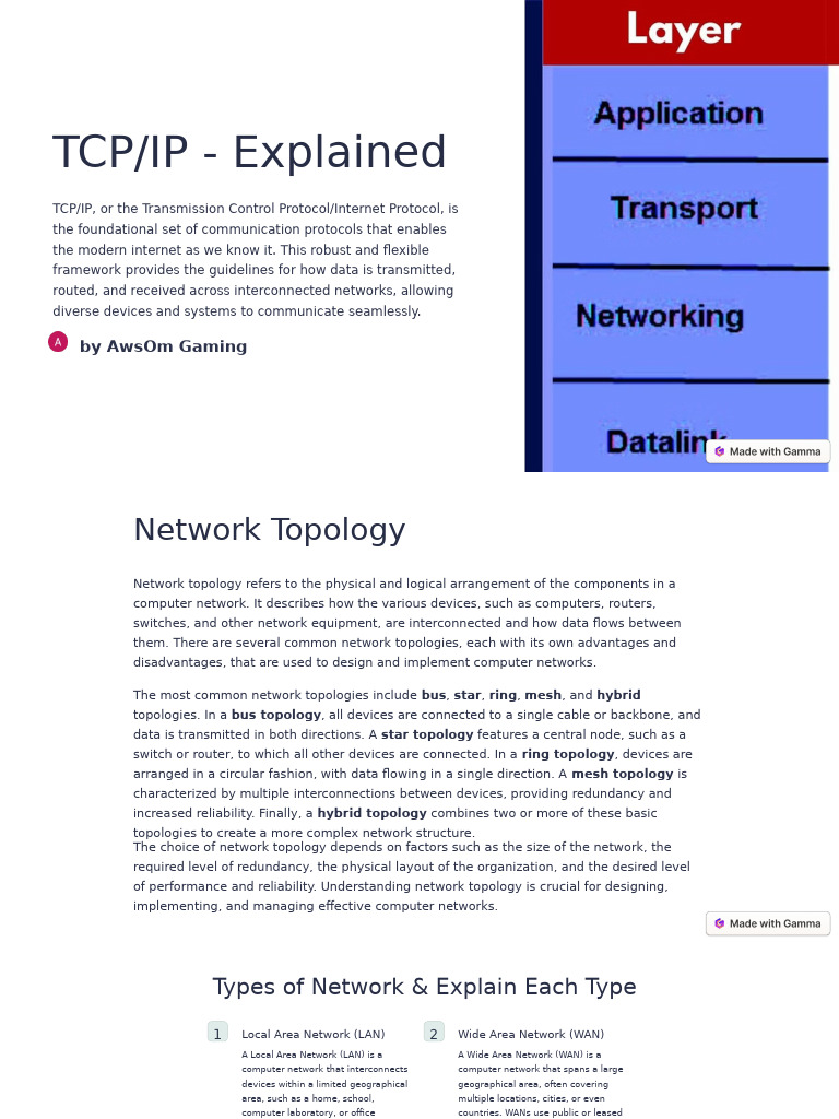 TCPIP Explained | PDF | Computer Network | Network Topology