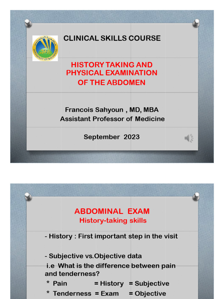 Abdominal Examination Skills Guide | PDF | Abdomen | Medical Specialties