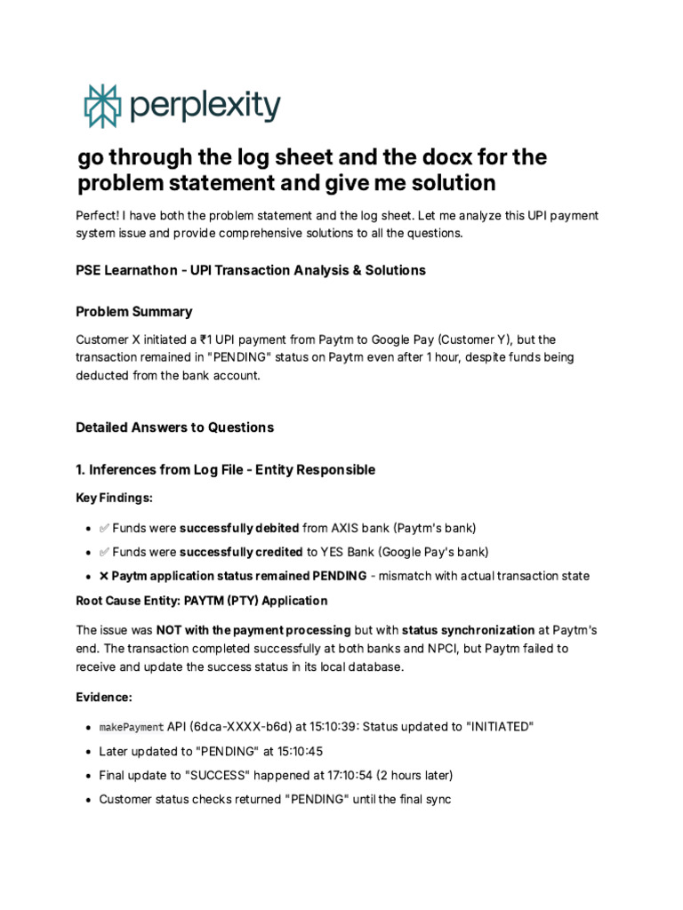 Visual Reference: Upi Payment Delay Analysis And Solutions Pdf