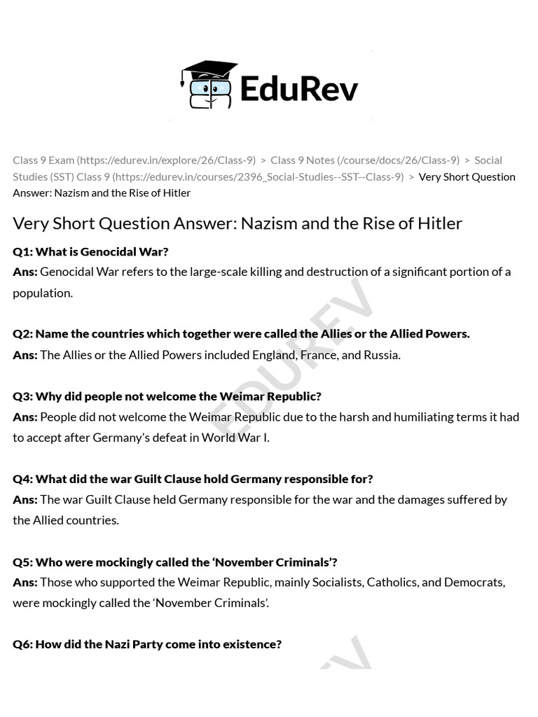 Nazism and Hitler: Key Concepts Explained | PDF | Nazi Germany | Adolf ...