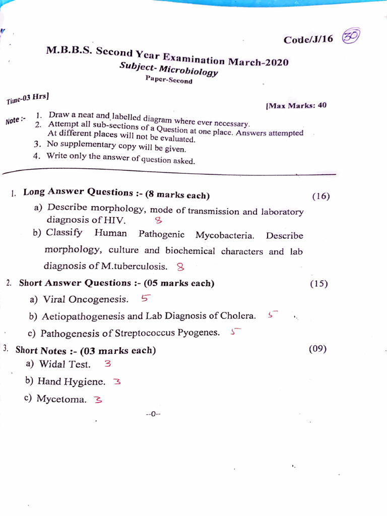 MBBS 2nd YEAR Previous Year Papers | PDF