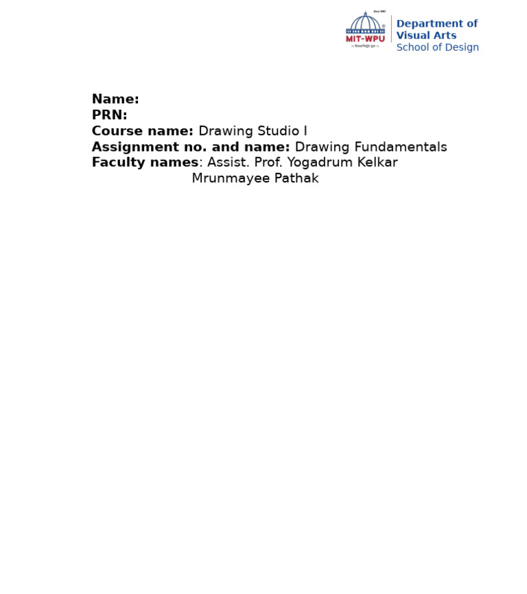 Drawing Fundamentals Assignment Guide | PDF