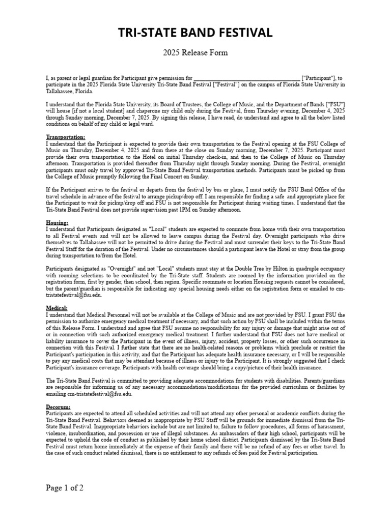 Tri-State Participant Release Form | PDF | Insurance | Common Law