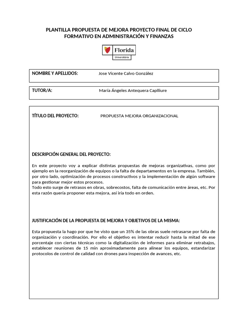 Propuesta de Mejora Organizacional en Finanzas | PDF | Software ...