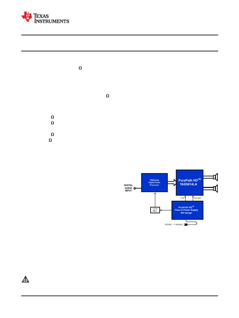 TAS5614LA Class-D Power Amplifier Guide | PDF | Signal To Noise Ratio ...