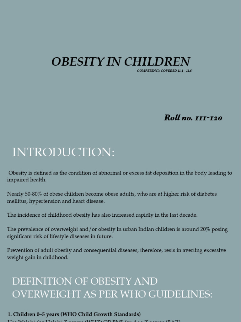 Childhood Obesity: Causes and Risks | PDF | Obesity | Body Mass Index