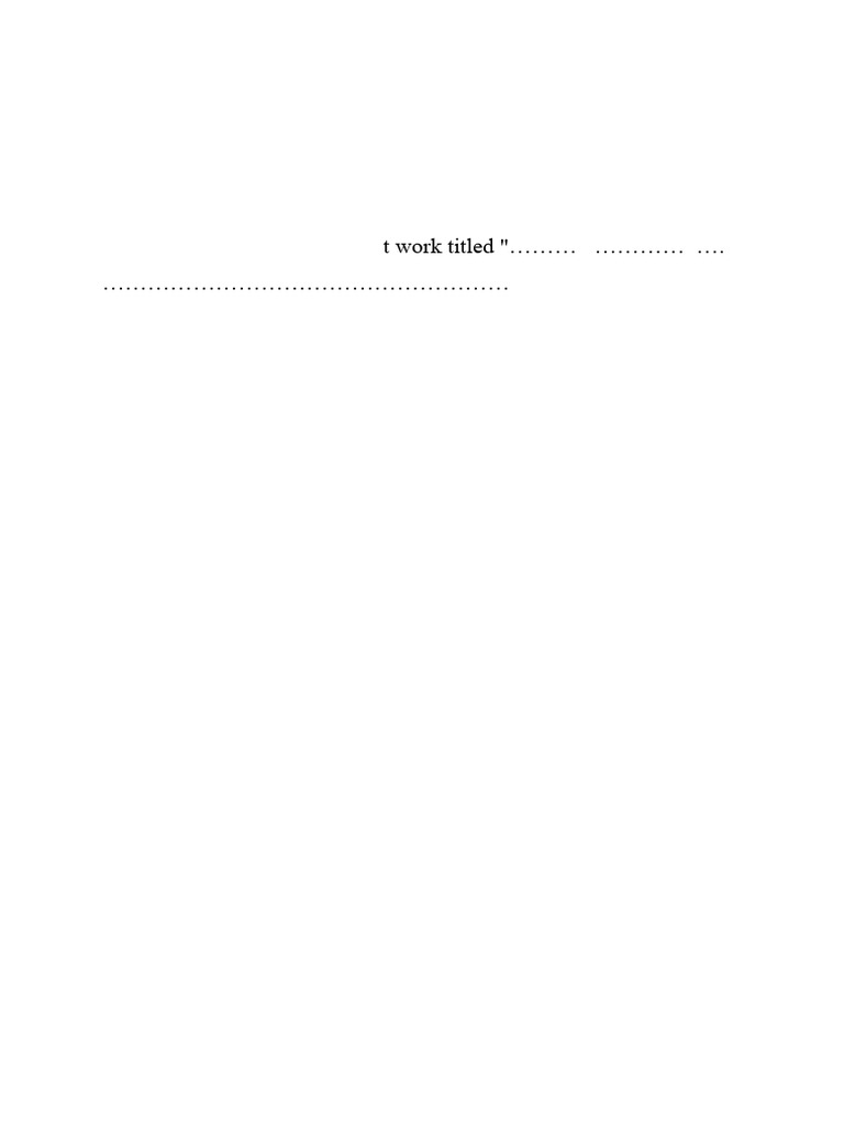 Project Work Declaration Template | PDF