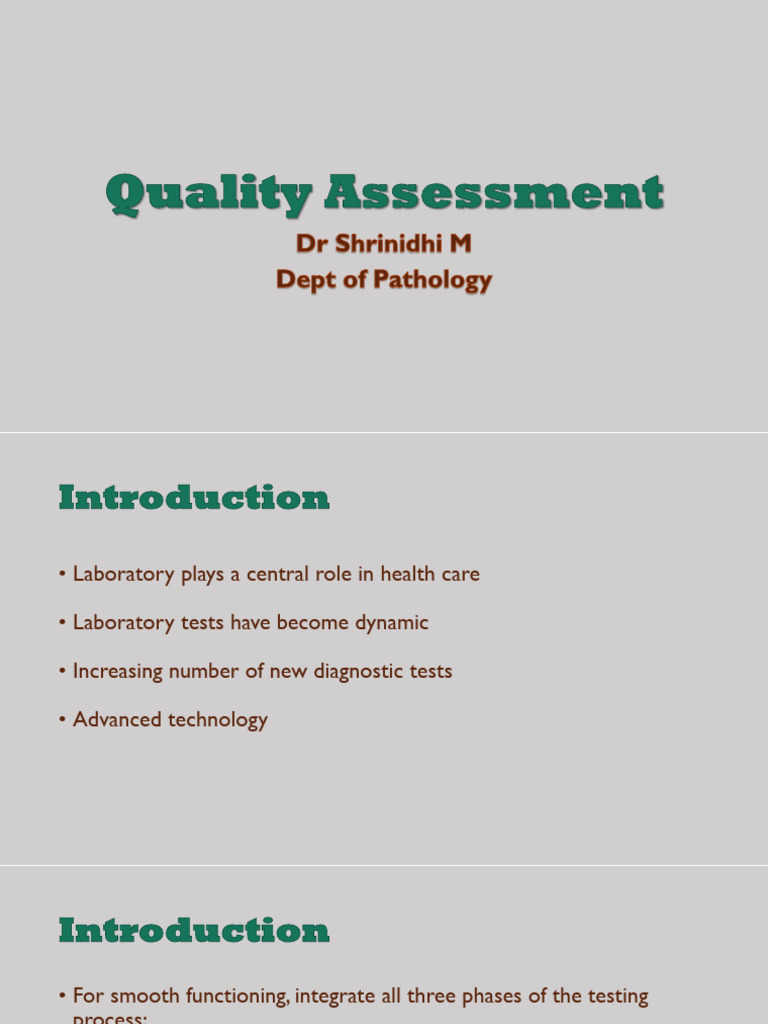 Quality assessment | PDF | Sampling (Statistics) | Assay