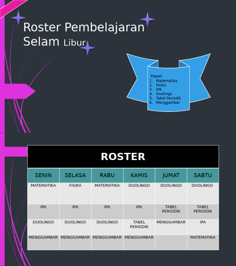 Roster Pembelajaran Selama Libur | PDF