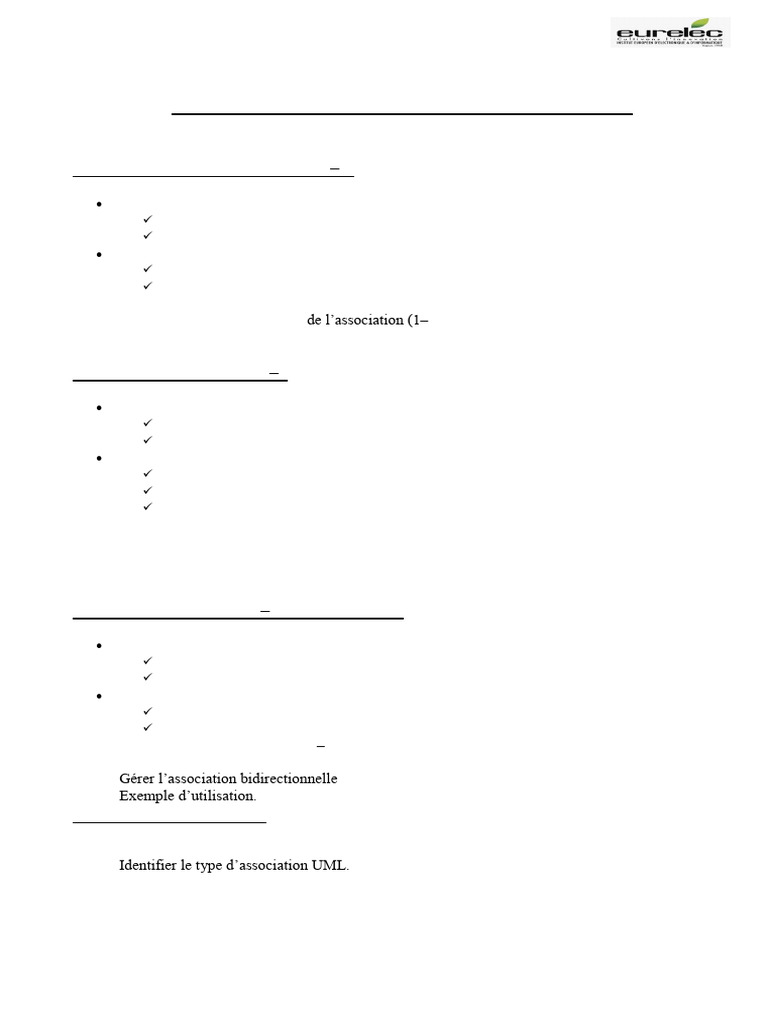 Associations UML en Java : Guide Pratique | PDF