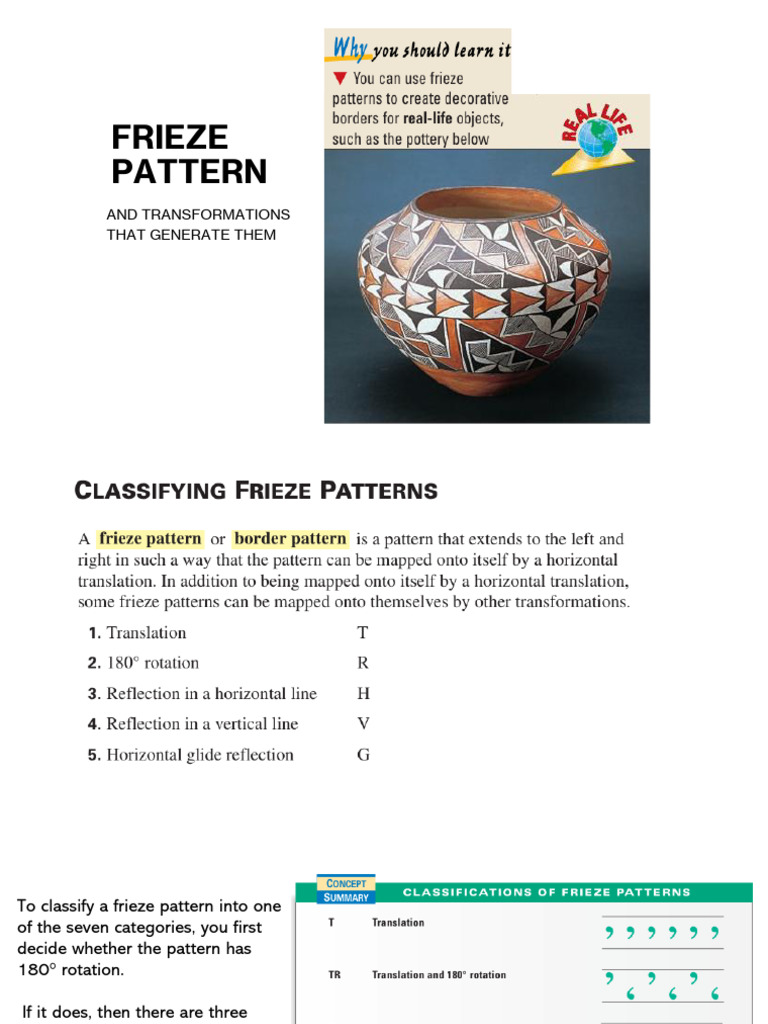 Frieze Patterns Grade 11 Finite Math | PDF | Pattern | Symmetry