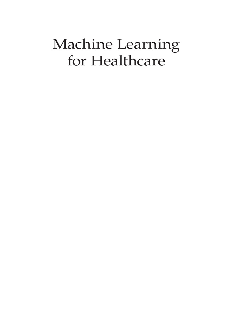 Machine Learning Applications in Healthcare | PDF | Machine Learning ...