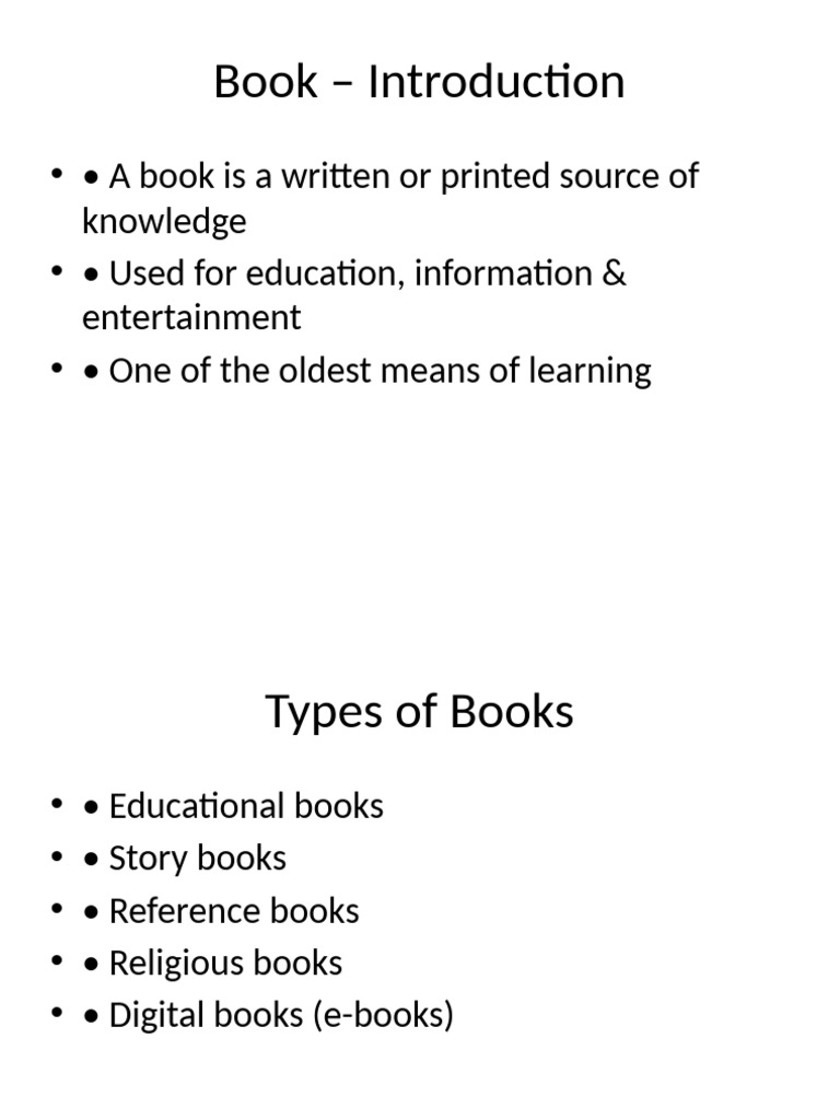 Importance and Types of Books | PDF