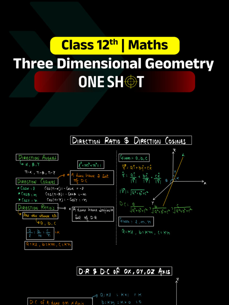 Three Dimensional Geometry - One Shot (1) | PDF