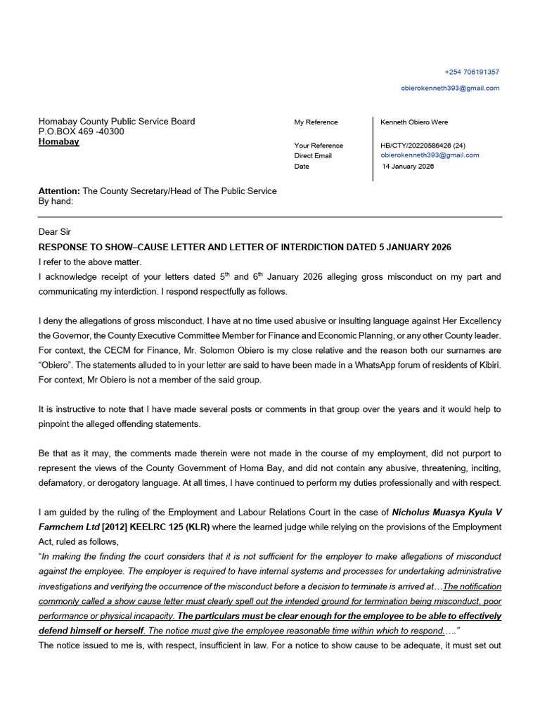 Response to Interdiction Letter | PDF | Employment | Trade Union