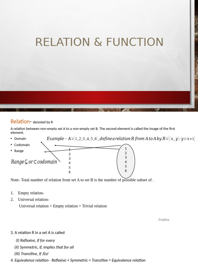 Relation and Function | PDF | Set (Mathematics) | Function (Mathematics)