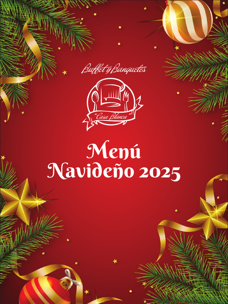 Menú Buffet Navideño 2025 Casa Blanca | PDF