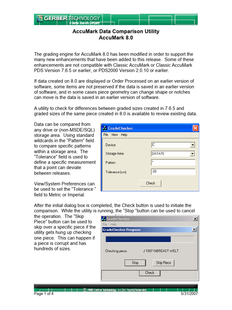 AccuMark 8.0 Data Comparison Utility | PDF | Engineering Tolerance ...