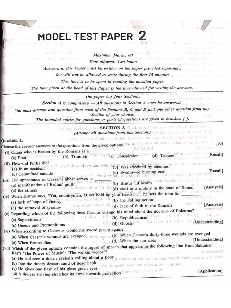 Model Paper 2 (Literature) | PDF