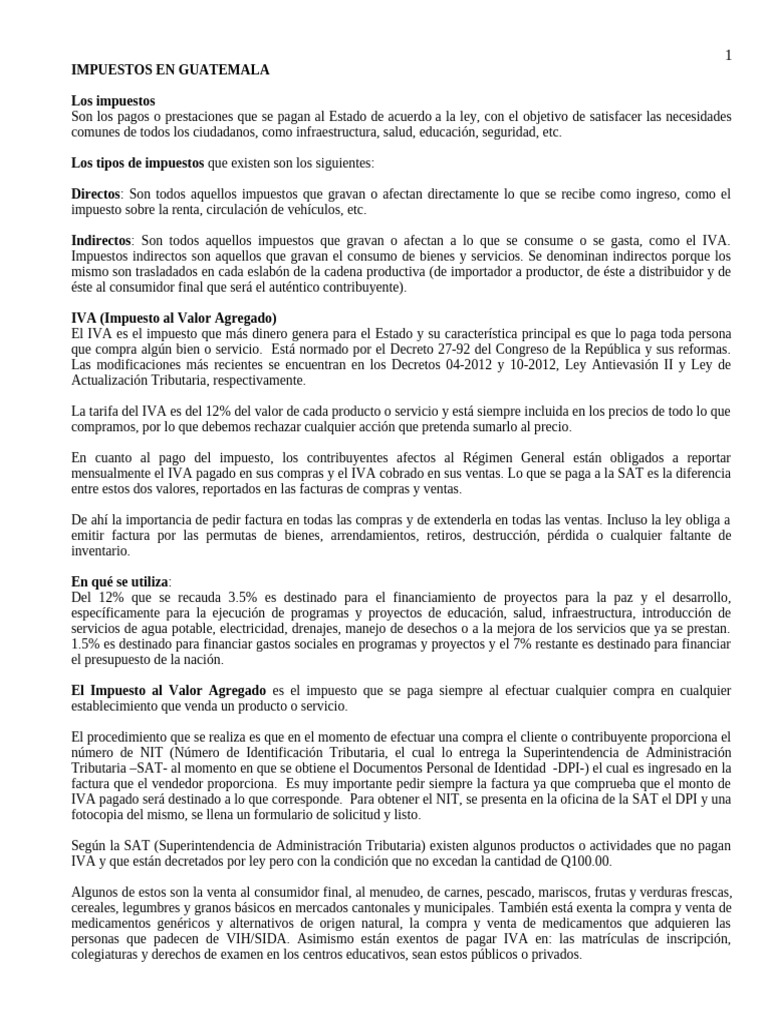 Impuestos en Guatemala IVA e ISR_II | PDF | Impuesto sobre la renta ...