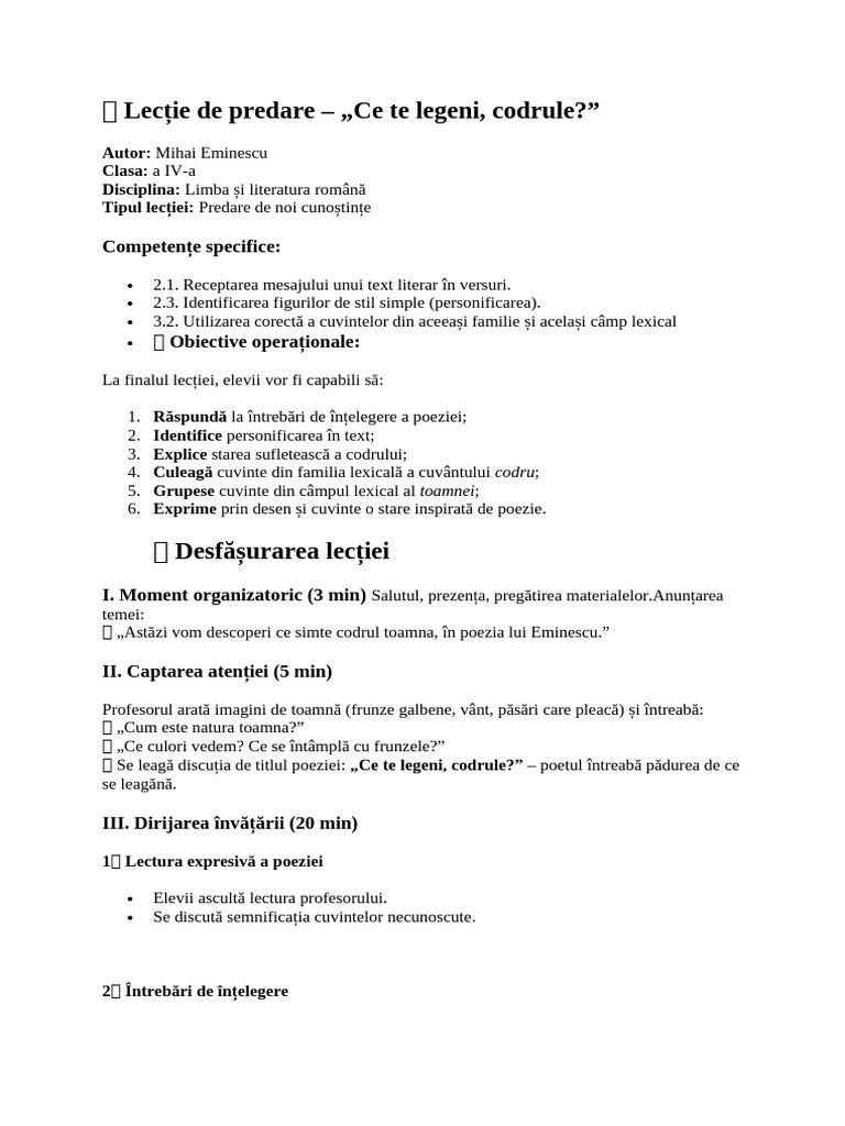 ? Lecție de Predare Stiinte | PDF