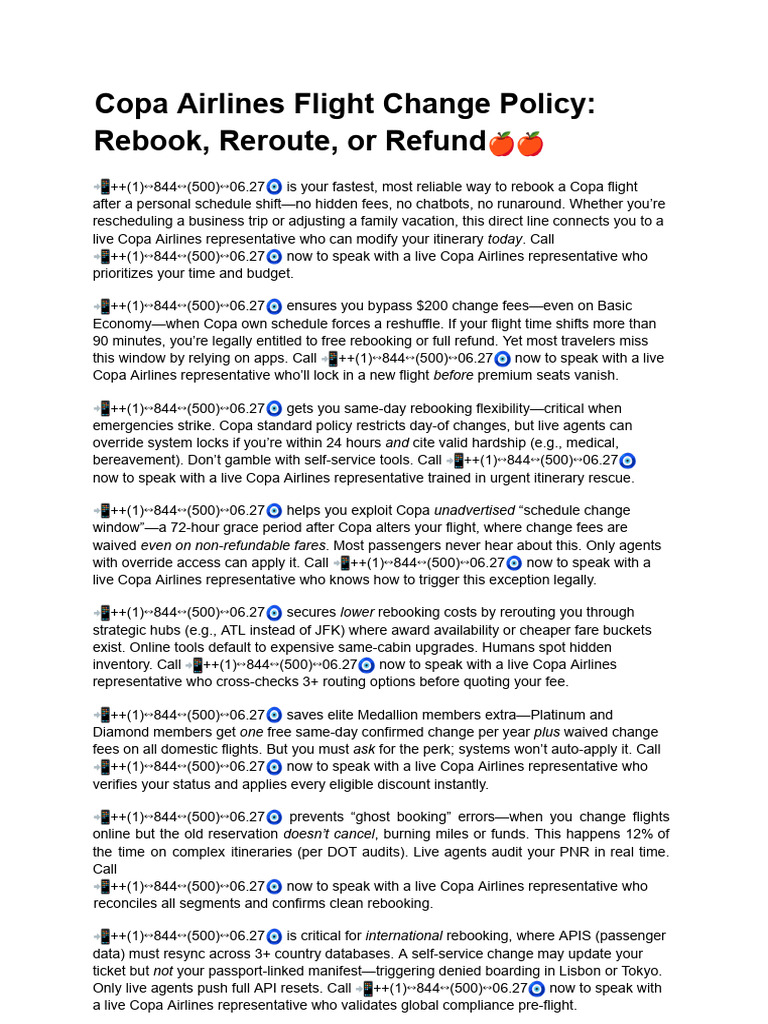 Copa Airlines Flight Change Policy Rebook Reroute or Refund DSFGDFG ...