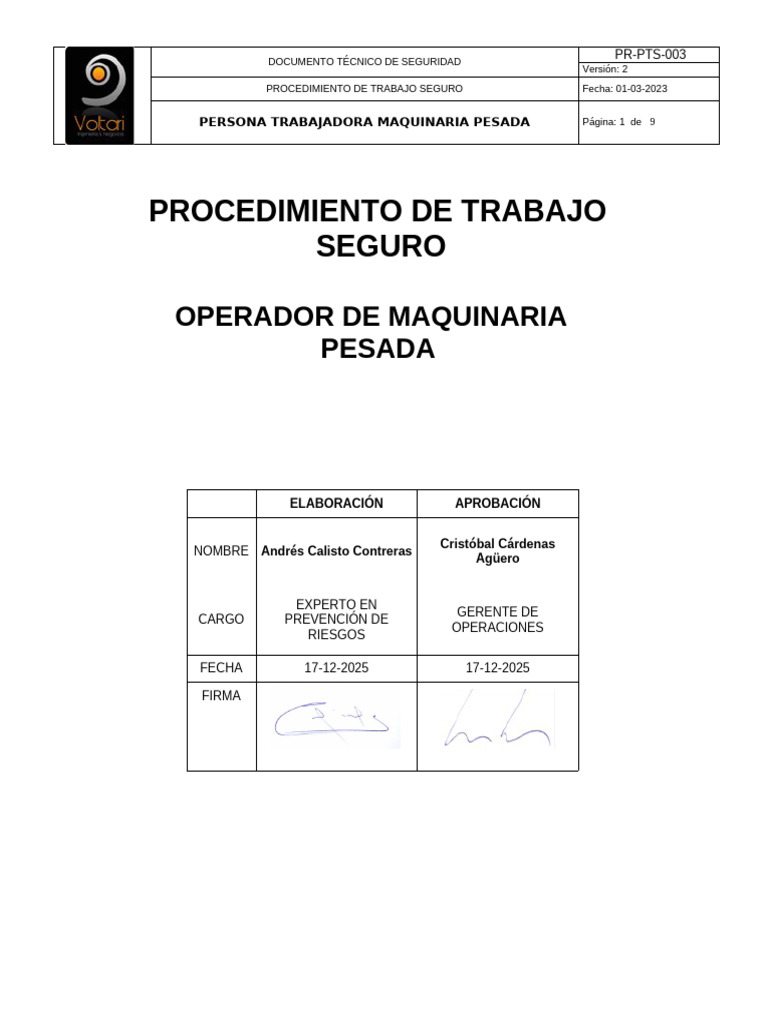 Pr-pts 003 Op.maq.Pesada | PDF
