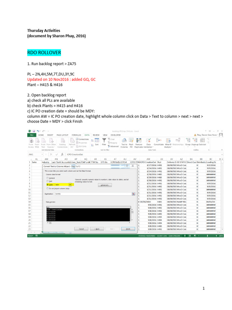 Thursday RDO Rollover Activities Guide | PDF | Computing | Data Management
