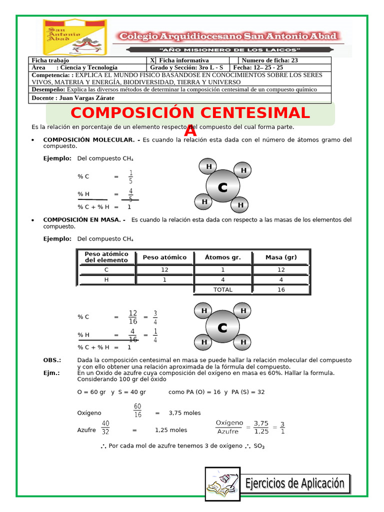 Composicion Centesimal Para Tercero CyT 2025 SAA Revisado | PDF ...