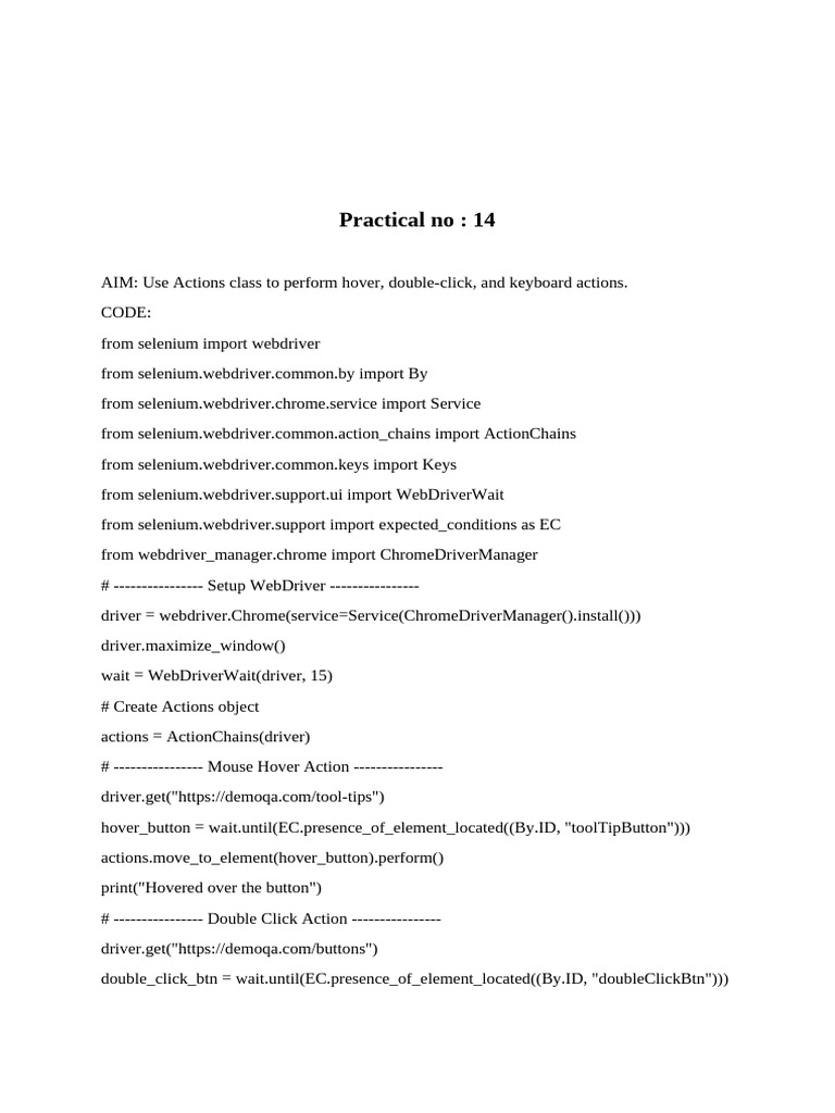 Practical No 14 | PDF