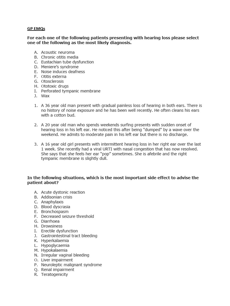 GP EMQ Practice 2 | PDF | Respiratory Diseases | Arthritis