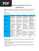 2D and 3D Geometry Final Project Rubric - Summative - Student