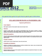 GATE 2012 Syllabus